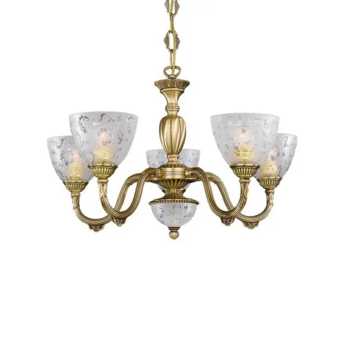 Люстра подвесная  L 6252/5 Reccagni Angelo белая на 5 ламп, основание античное бронза в стиле классический  фото 3